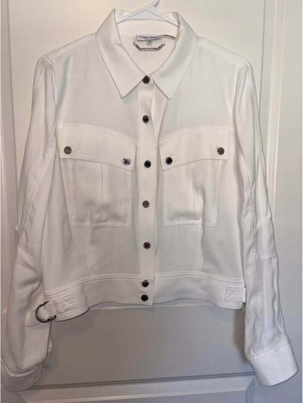 Calvin Klein White Utility Jacket Size Medium